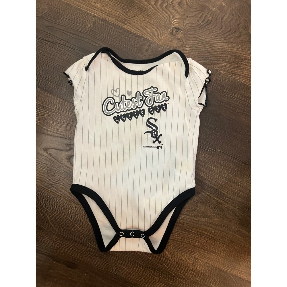 MLB Chicago White Sox Cutest Fan Pinstripe Baby Bodysuit 18M Team Athletics